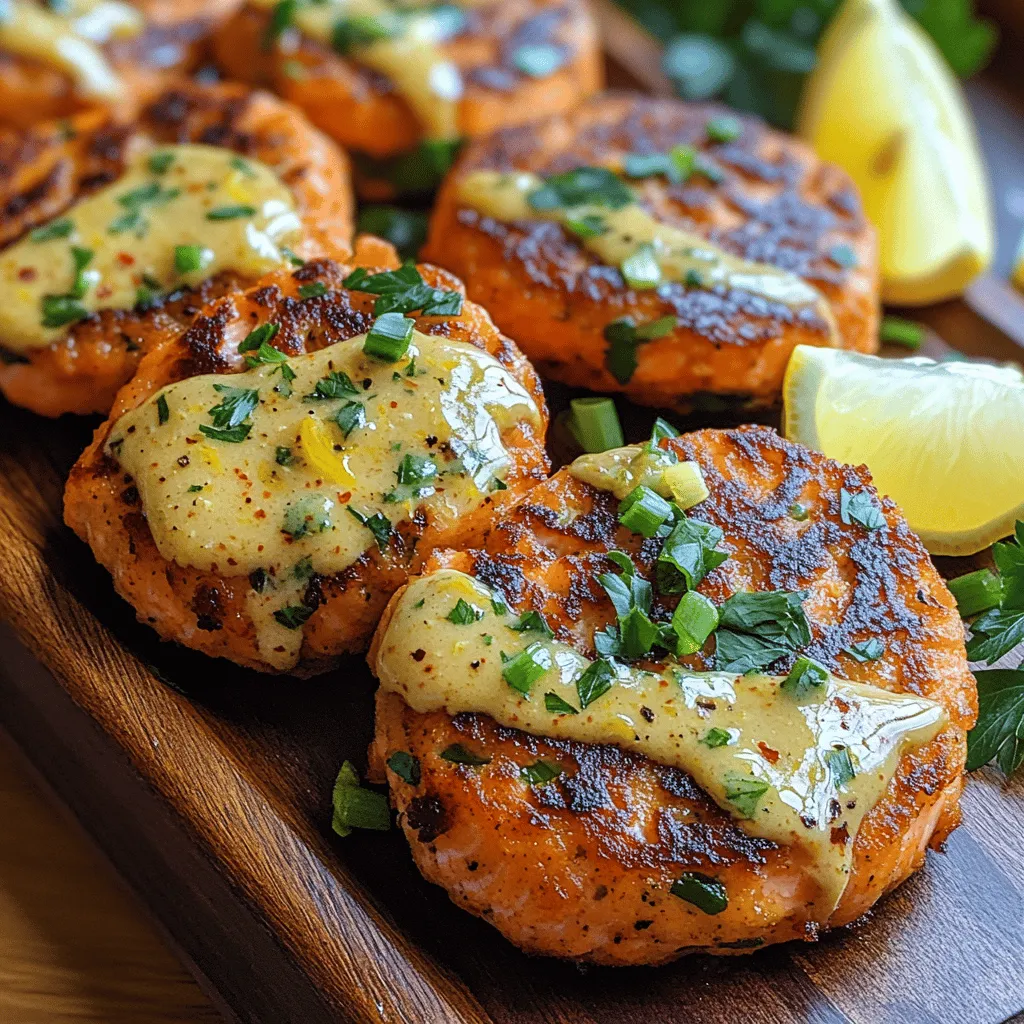 Herzhafte Lachs-Patties sind nicht nur eine köstliche, sondern auch eine nahrhafte Option für jede Mahlzeit. Diese Patties, die aus zartem, saftigem Lachs und einer spritzigen Zitrone-Knoblauch-Sauce bestehen, bieten eine harmonische Balance aus Geschmack und Nährstoffen. Insbesondere sind sie reich an Omega-3-Fettsäuren, die für ihre gesundheitlichen Vorteile bekannt sind, einschließlich der Unterstützung der Herzgesundheit. Egal, ob Sie ein schnelles Abendessen zubereiten oder Gäste mit einem schmackhaften Snack beeindrucken möchten, diese Lachs-Patties sind die perfekte Wahl.