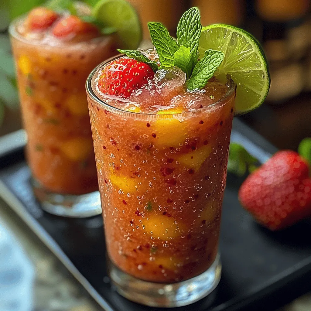 Wenn die Sonne strahlt und die Temperaturen steigen, gibt es kaum etwas Erfrischenderes als ein köstlicher Slush. Der Tropische Beerenzauber Slush ist nicht nur ein visuelles Highlight, sondern auch ein wahrer Genuss für die Sinne. Mit einer Kombination aus saftigen Erdbeeren und reifer Mango, abgerundet mit dem erfrischenden Geschmack von Kokoswasser und einem Spritzer Limette, bringt dieser Slush die Aromen tropischer Paradiese direkt in Ihr Glas.