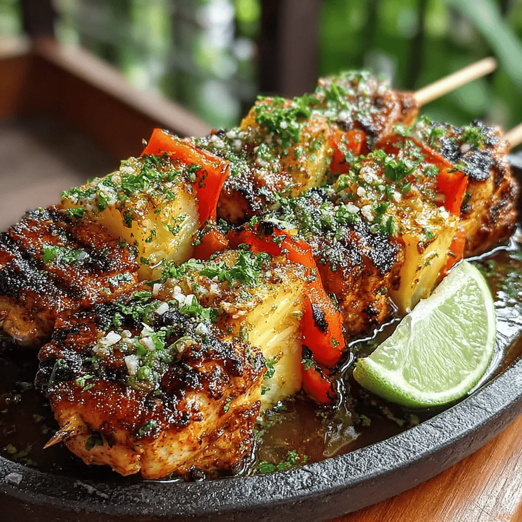 Die Ananas-Hühnchen-Spieße sind eine kulinarische Reise in die Tropen, die den Geschmack von Sonne und Strand direkt auf Ihren Grill bringt. Diese aromatischen Spieße kombinieren zartes, saftiges Hähnchen mit frischen Ananasstücken und buntem Gemüse, die zusammen ein tropisches Geschmackserlebnis bieten. Ob für eine Grillparty, ein Familienessen oder einfach nur für einen besonderen Abend – dieses Rezept bringt Urlaubsstimmung auf den Teller.
