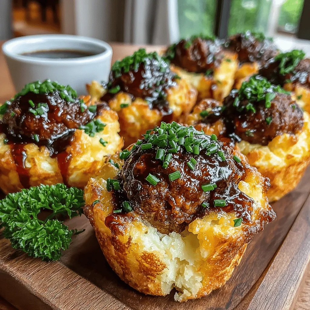 Willkommen in der Welt der herzhaften Köstlichkeiten! Wenn Sie auf der Suche nach einem Gericht sind, das sowohl den Gaumen erfreut als auch mit einer einzigartigen Kombination von Texturen und Aromen begeistert, dann sind die Sticky BBQ Fleischbällchen und Püree-Muffins genau das Richtige für Sie. Dieses Rezept vereint die Saftigkeit von würzigen Fleischbällchen mit dem cremigen Genuss von Kartoffelbrei in einem handlichen Muffinformat. Ein perfektes Gericht für Familienabende, Partys oder einfach nur, um sich selbst zu verwöhnen.